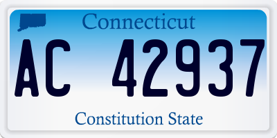 CT license plate AC42937