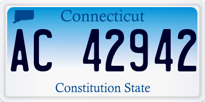 CT license plate AC42942