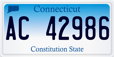 CT license plate AC42986