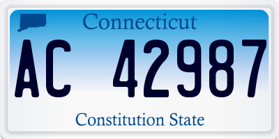 CT license plate AC42987