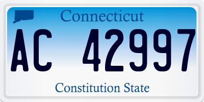 CT license plate AC42997