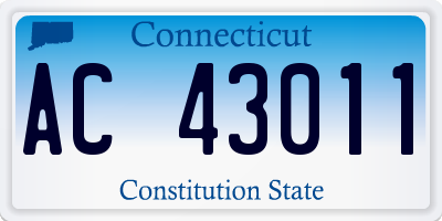 CT license plate AC43011