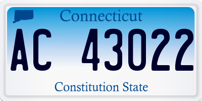 CT license plate AC43022