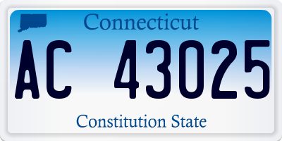 CT license plate AC43025