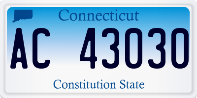 CT license plate AC43030