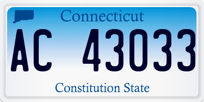 CT license plate AC43033