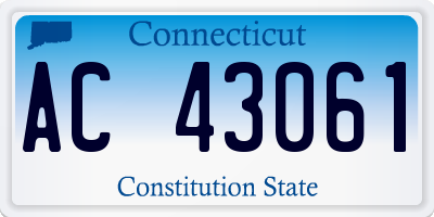 CT license plate AC43061