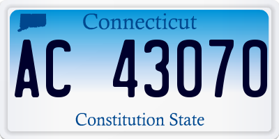 CT license plate AC43070