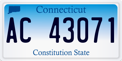 CT license plate AC43071