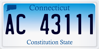 CT license plate AC43111