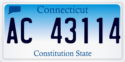 CT license plate AC43114
