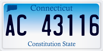 CT license plate AC43116