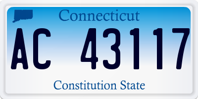 CT license plate AC43117