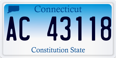 CT license plate AC43118