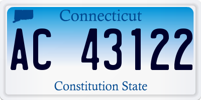 CT license plate AC43122