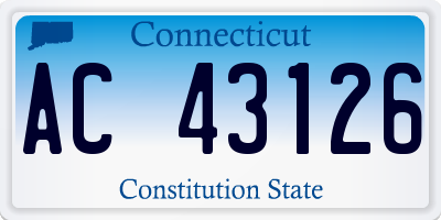 CT license plate AC43126