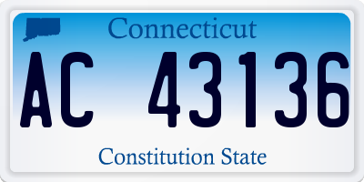 CT license plate AC43136