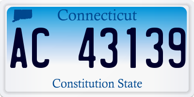 CT license plate AC43139