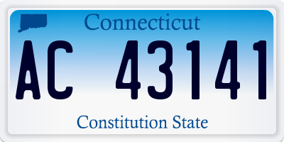 CT license plate AC43141