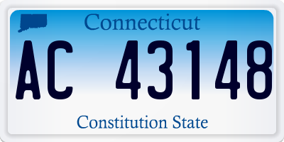 CT license plate AC43148