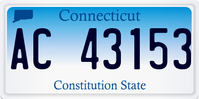 CT license plate AC43153