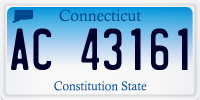 CT license plate AC43161