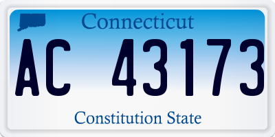 CT license plate AC43173