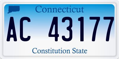 CT license plate AC43177