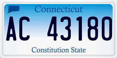 CT license plate AC43180