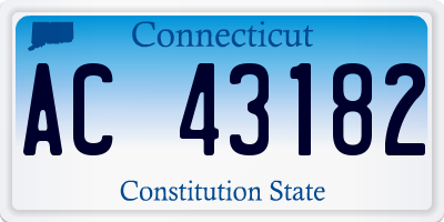CT license plate AC43182