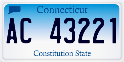 CT license plate AC43221