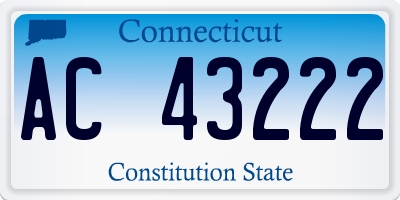 CT license plate AC43222