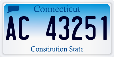 CT license plate AC43251