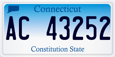 CT license plate AC43252