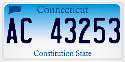 CT license plate AC43253