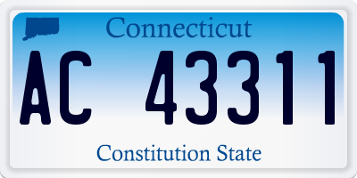 CT license plate AC43311