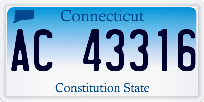 CT license plate AC43316