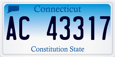 CT license plate AC43317