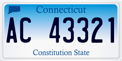 CT license plate AC43321