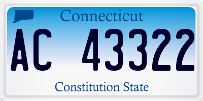 CT license plate AC43322