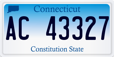 CT license plate AC43327