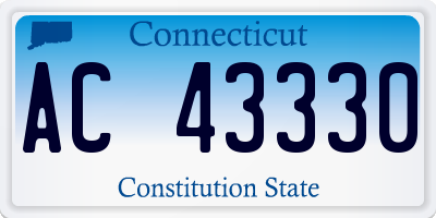 CT license plate AC43330