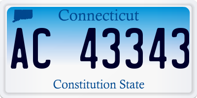 CT license plate AC43343