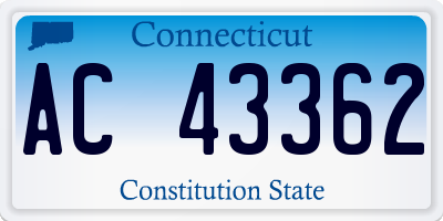 CT license plate AC43362