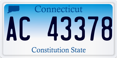 CT license plate AC43378