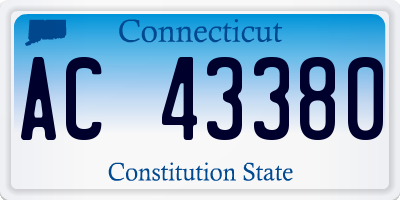 CT license plate AC43380