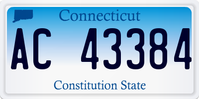 CT license plate AC43384