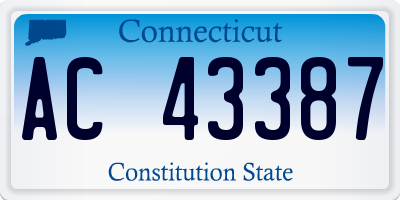 CT license plate AC43387