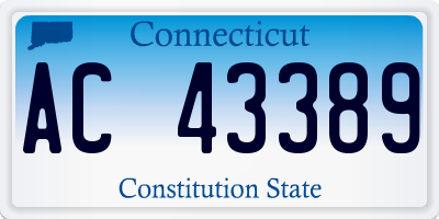 CT license plate AC43389