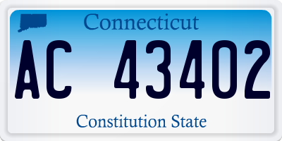 CT license plate AC43402